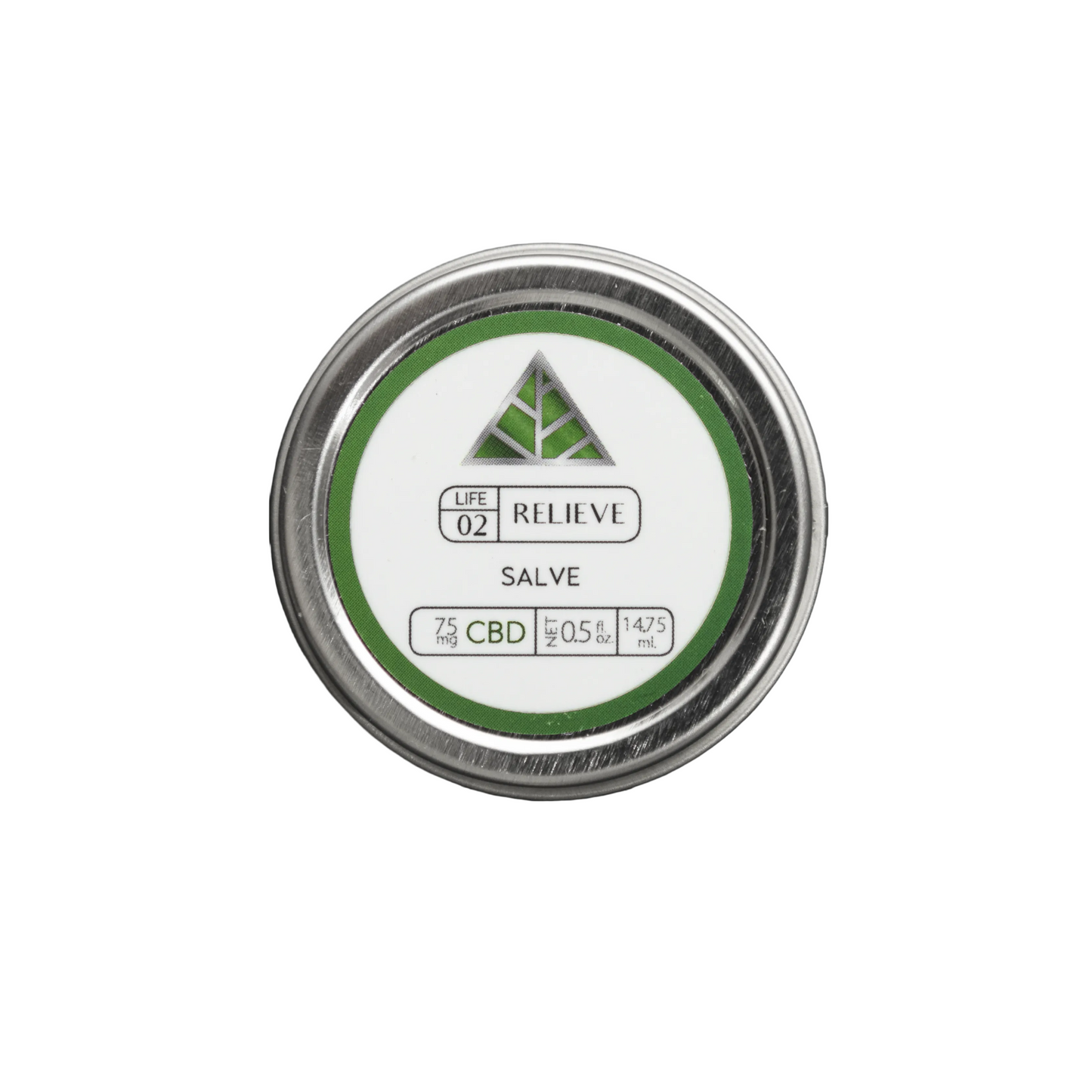 Relieve salve with 'Color Up label' on tin and white background