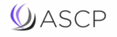 ASCP logo with a stylized letter 'A' on a white background