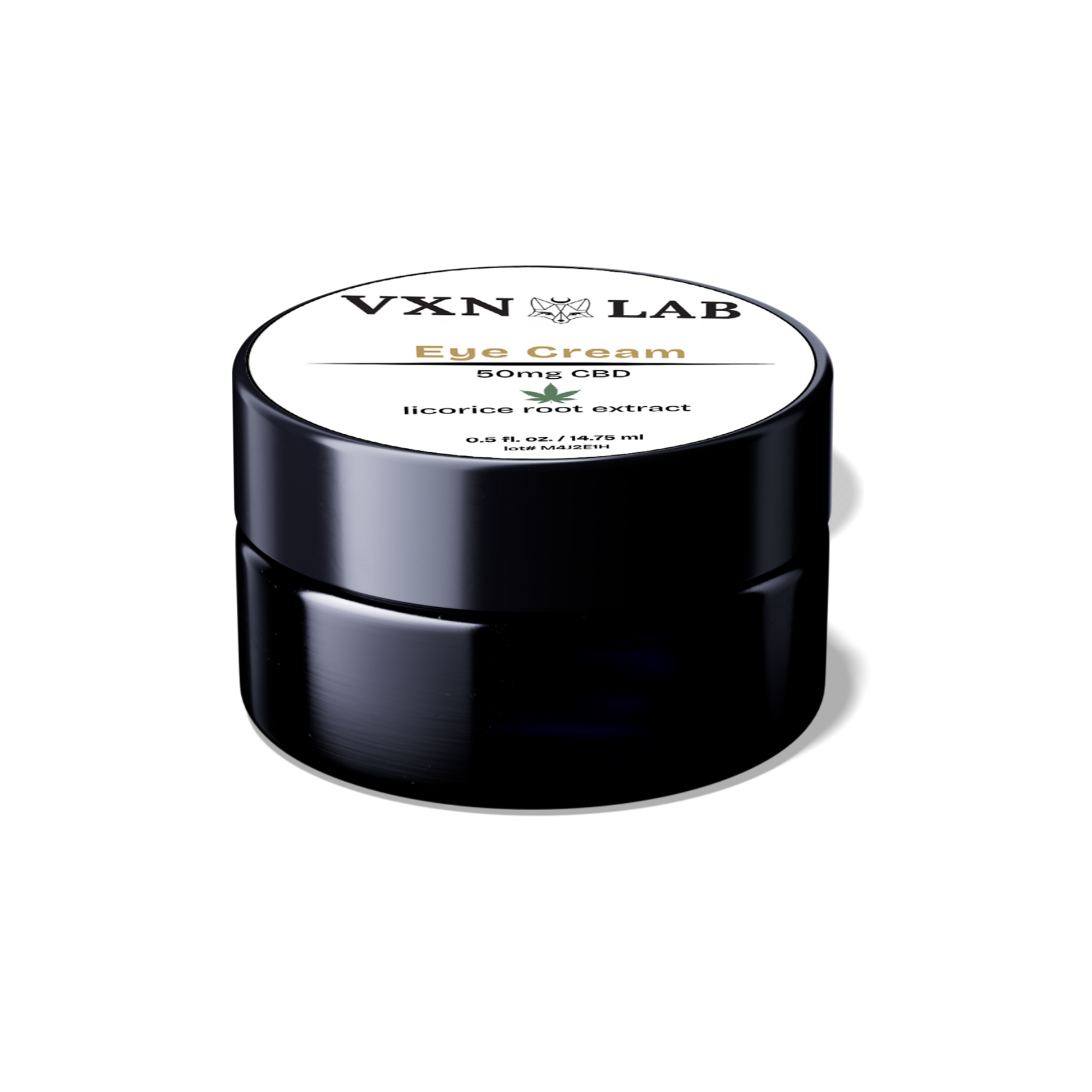 VXN Lab eye cream container on a white background