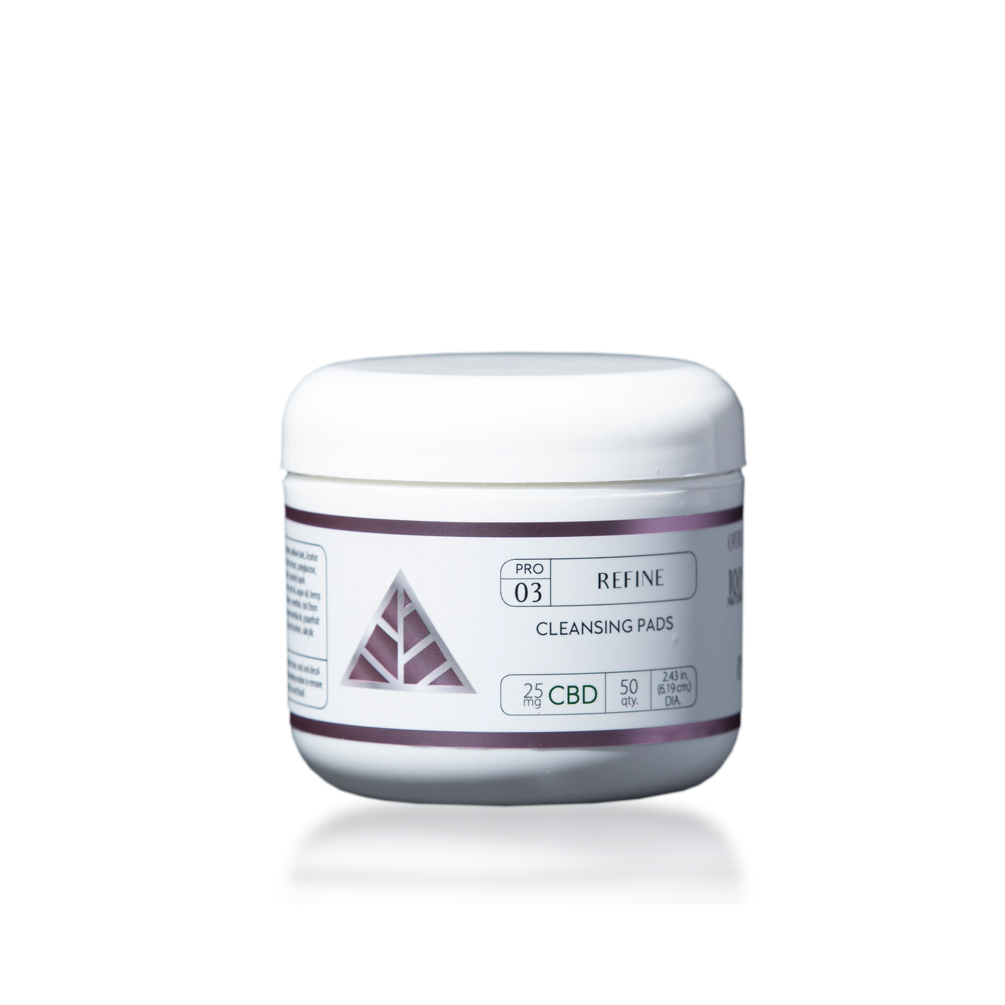 Jar of cleansing pads with a 'Color Up' pink triangle logo on a transparent background
