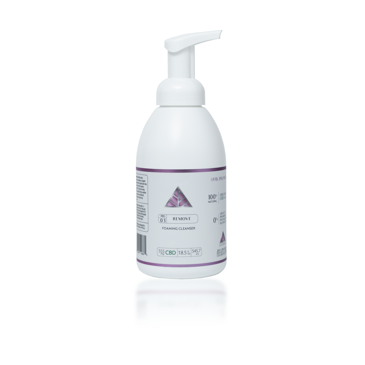 Color Up REMOVE Foaming Cleanser in 18.5 oz professional backbar size for spa facial cleansing protocols on transparent background.