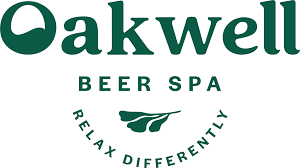 Oakwell Beer Spa logo with green text and circular design on a white background