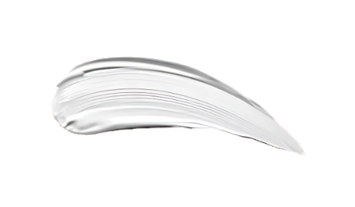 White cream swatch on a white background