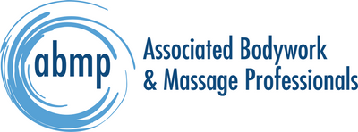 Logo for Associated Bodywork & Massage Professionals with blue circular design and text.