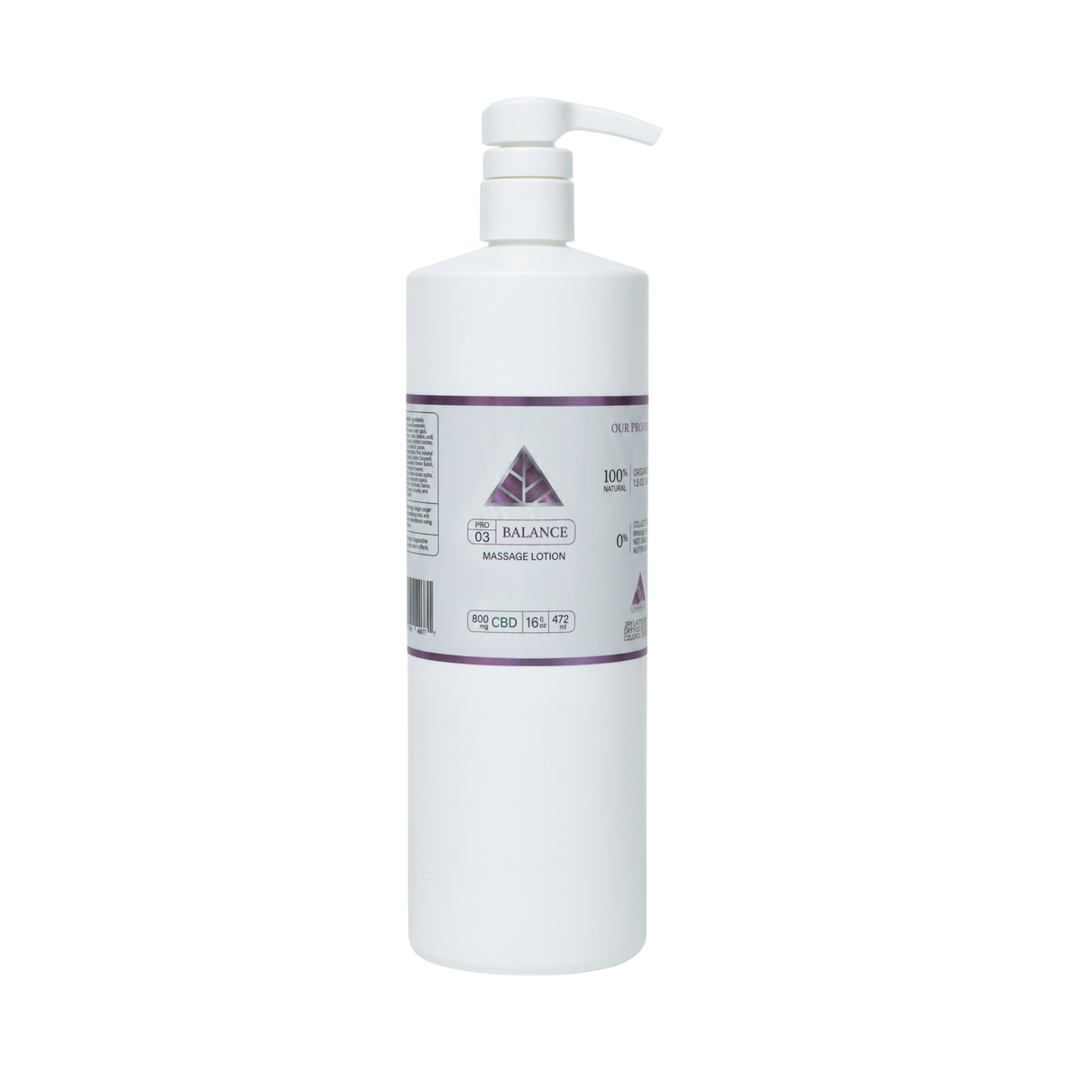 Color Up BALANCE Pure CBD Massage Lotion, 16 oz professional backbar size, on a white background.