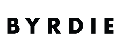 Black 'BYRDIE' logo on a white background