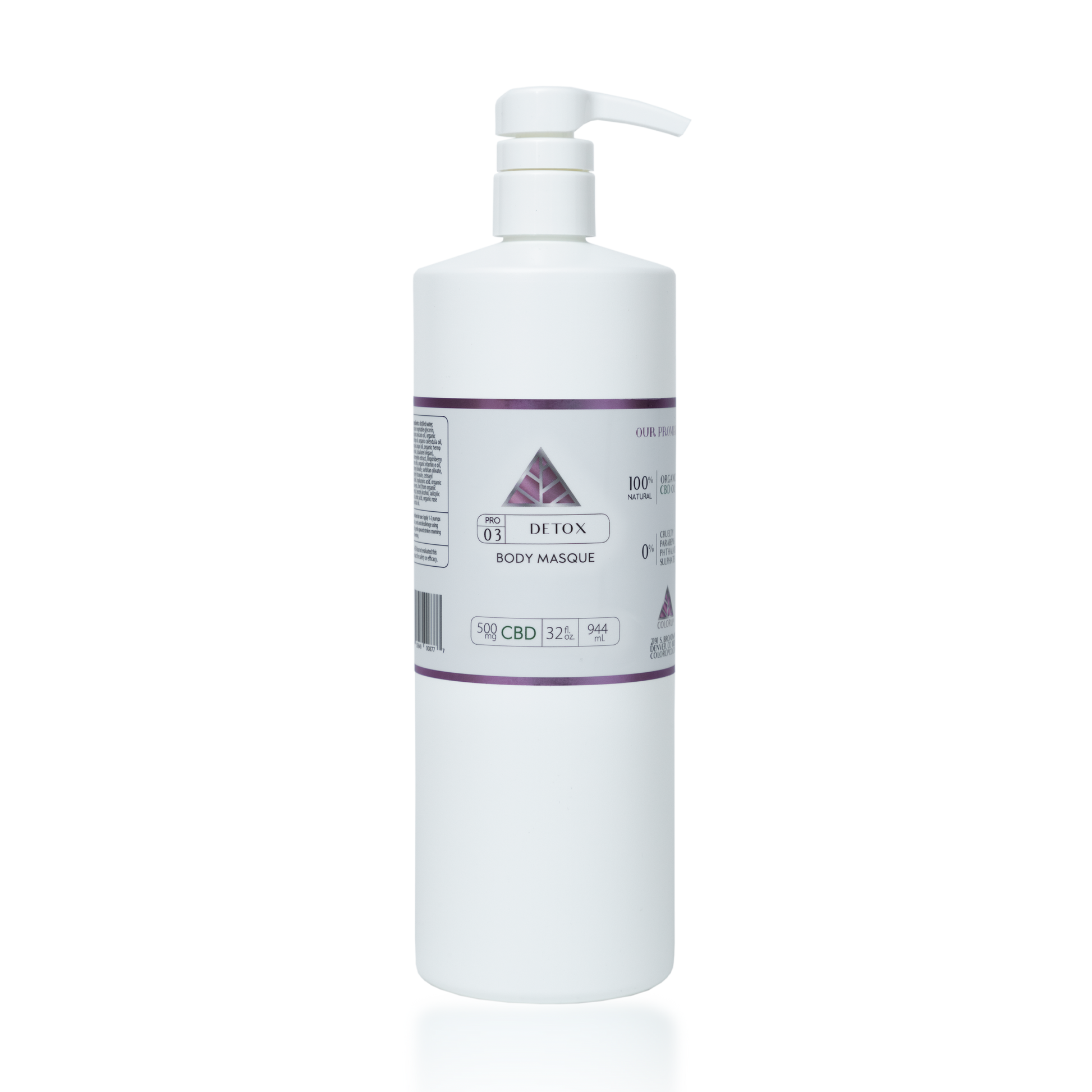 Color Up DETOX Body Masque in 32 oz backbar size for professional facial and body treatment room use on transparent background.