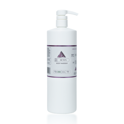 Color Up DETOX Body Masque in 32 oz backbar size for professional facial and body treatment room use on transparent background.