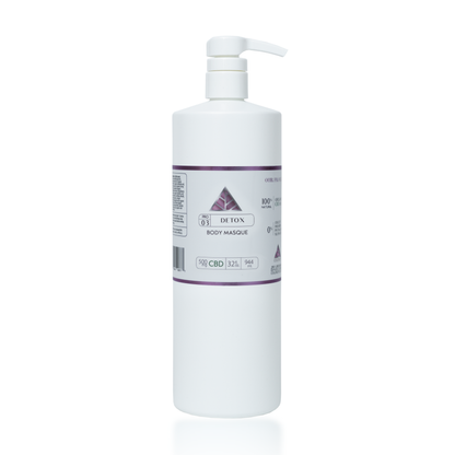 Color Up DETOX Body Masque in 32 oz backbar size for professional facial and body treatment room use on white  background.
