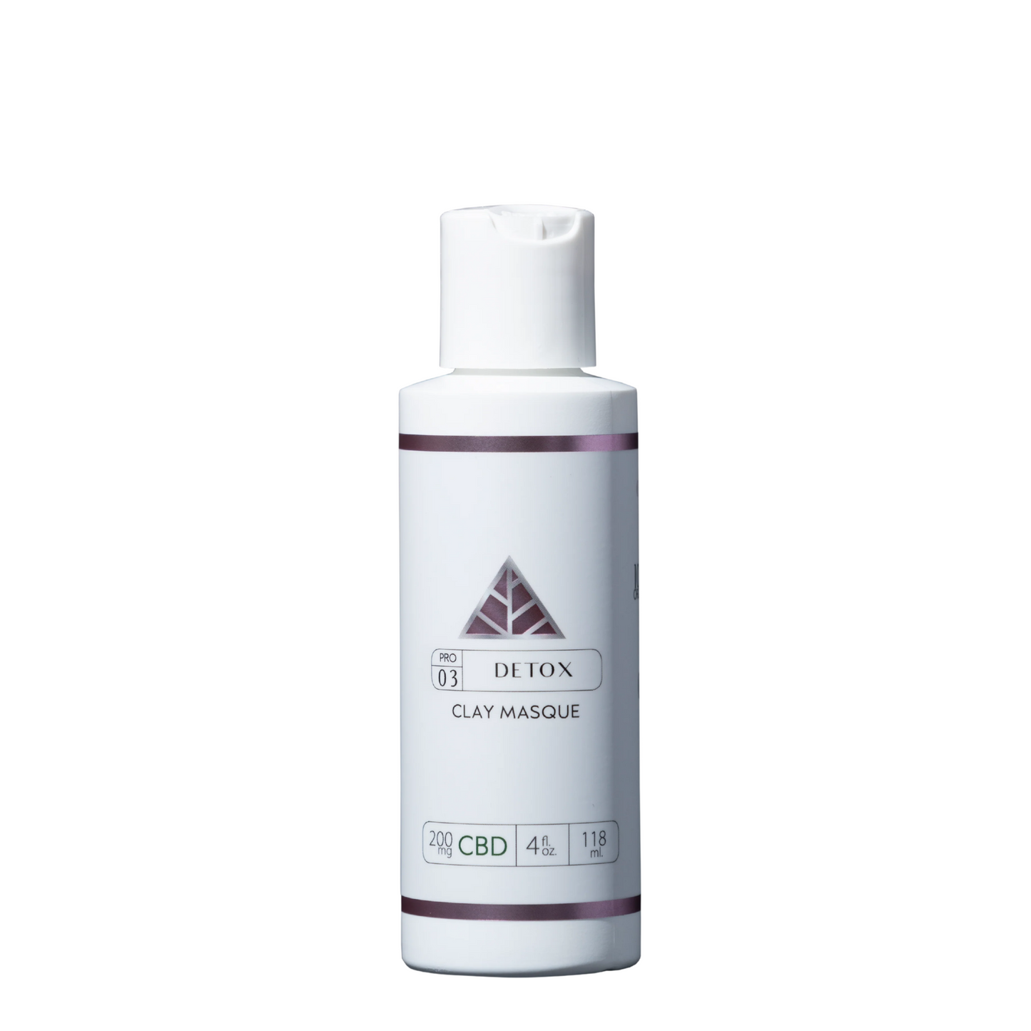 White squeeze bottle with 'Detox Clay Masque' label with pink Color Up triangle on white background.
