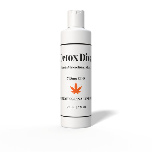 White bottle of Detox Diva skincare product on a white background
