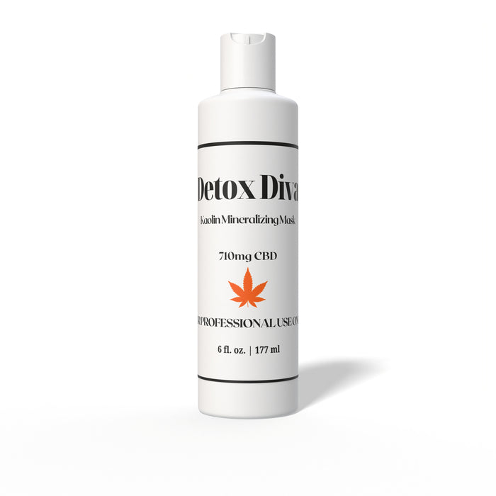 White bottle of Detox Diva skincare product on a white background