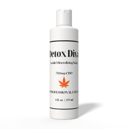 White bottle of Detox Diva skincare product on a white background