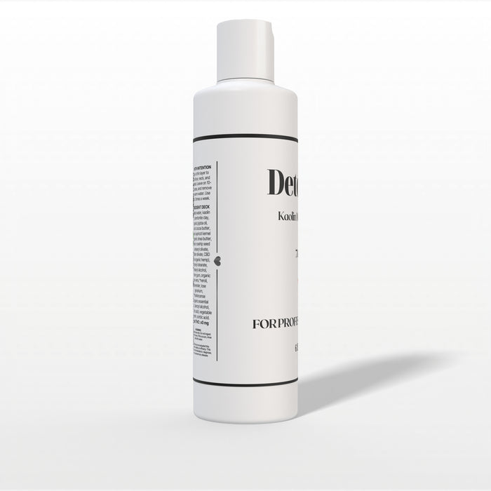 White bottle with white Color Up Detox Diva label side view