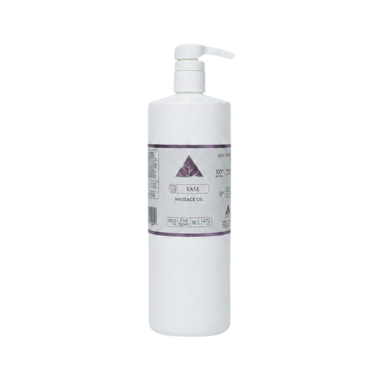 Color Up EASE Pure CBD Massage Oil in 16 oz professional size for massage therapists and treatment rooms on transparent background.