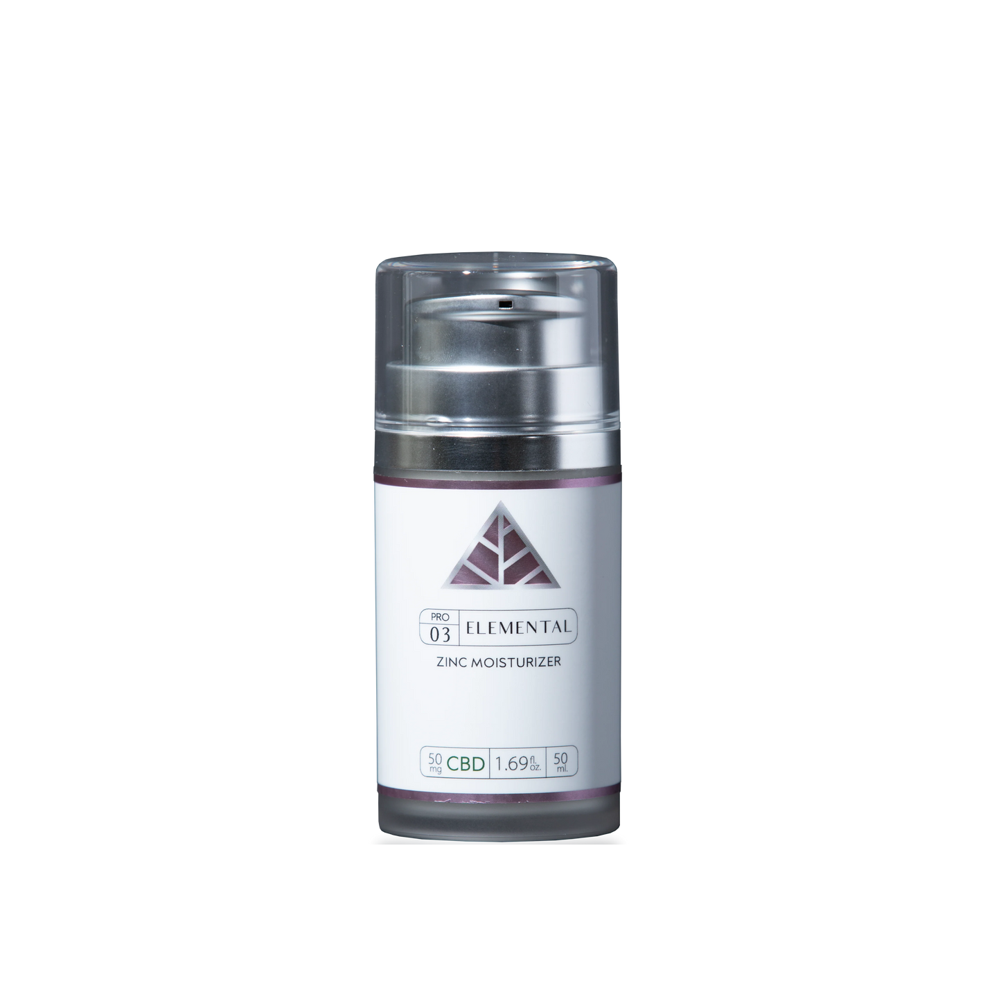 Color Up ELEMENTAL TINTED Zinc Moisturizer with CBD, non-nano zinc oxide, and sheer mineral coverage on transparent background.