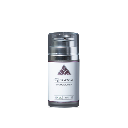 Color Up ELEMENTAL TINTED Zinc Moisturizer with CBD, non-nano zinc oxide, and sheer mineral coverage on transparent background.