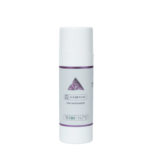 Color Up ELEMENTAL Zinc Moisturizer in 5 oz professional backbar size for esthetician mineral protection, post-treatment finishing, and spa treatment room use on transparent background.