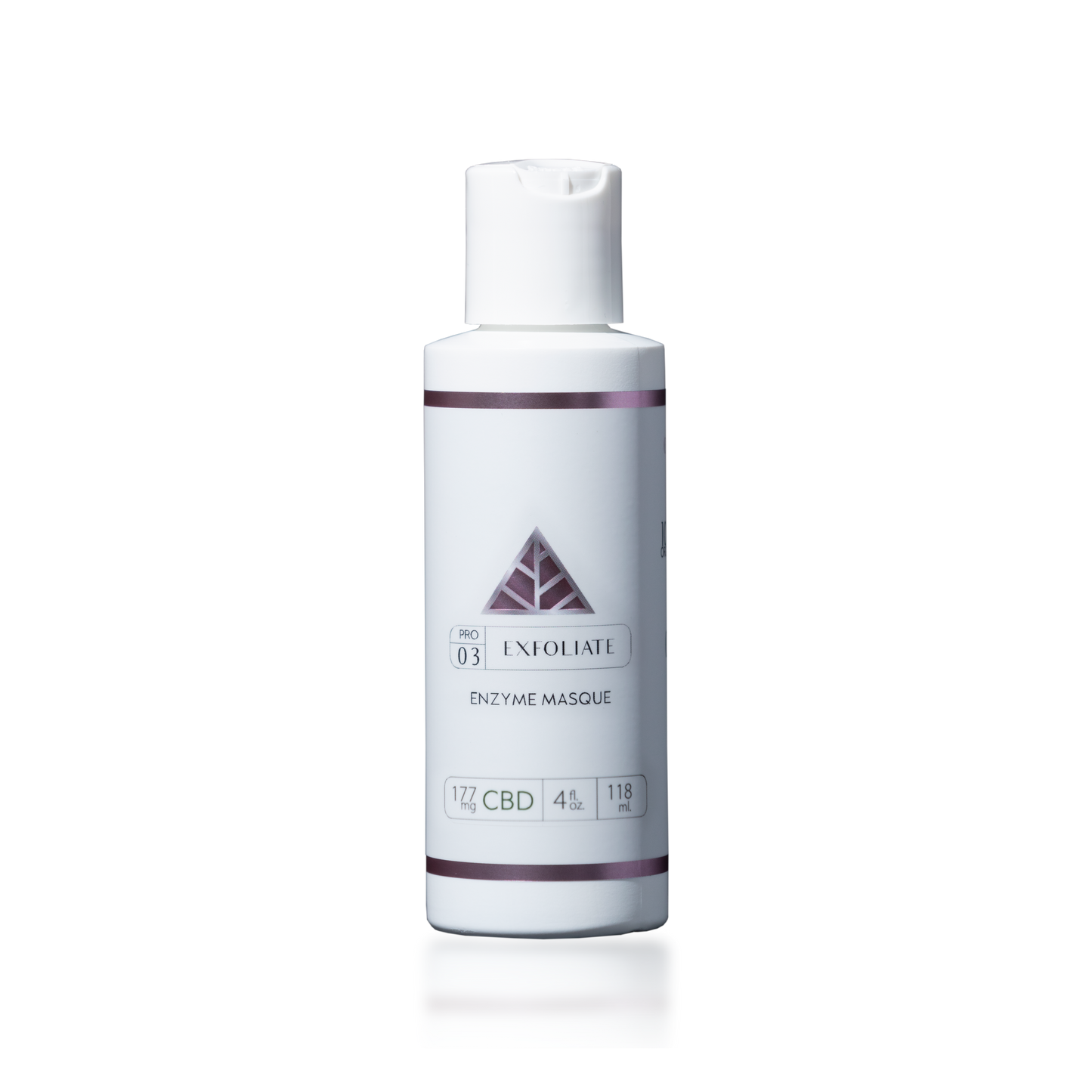 Color Up EXFOLIATE Enzyme Masque in 4 oz professional backbar size for esthetician enzymatic exfoliation treatments and spa facial protocols on transparent  background.