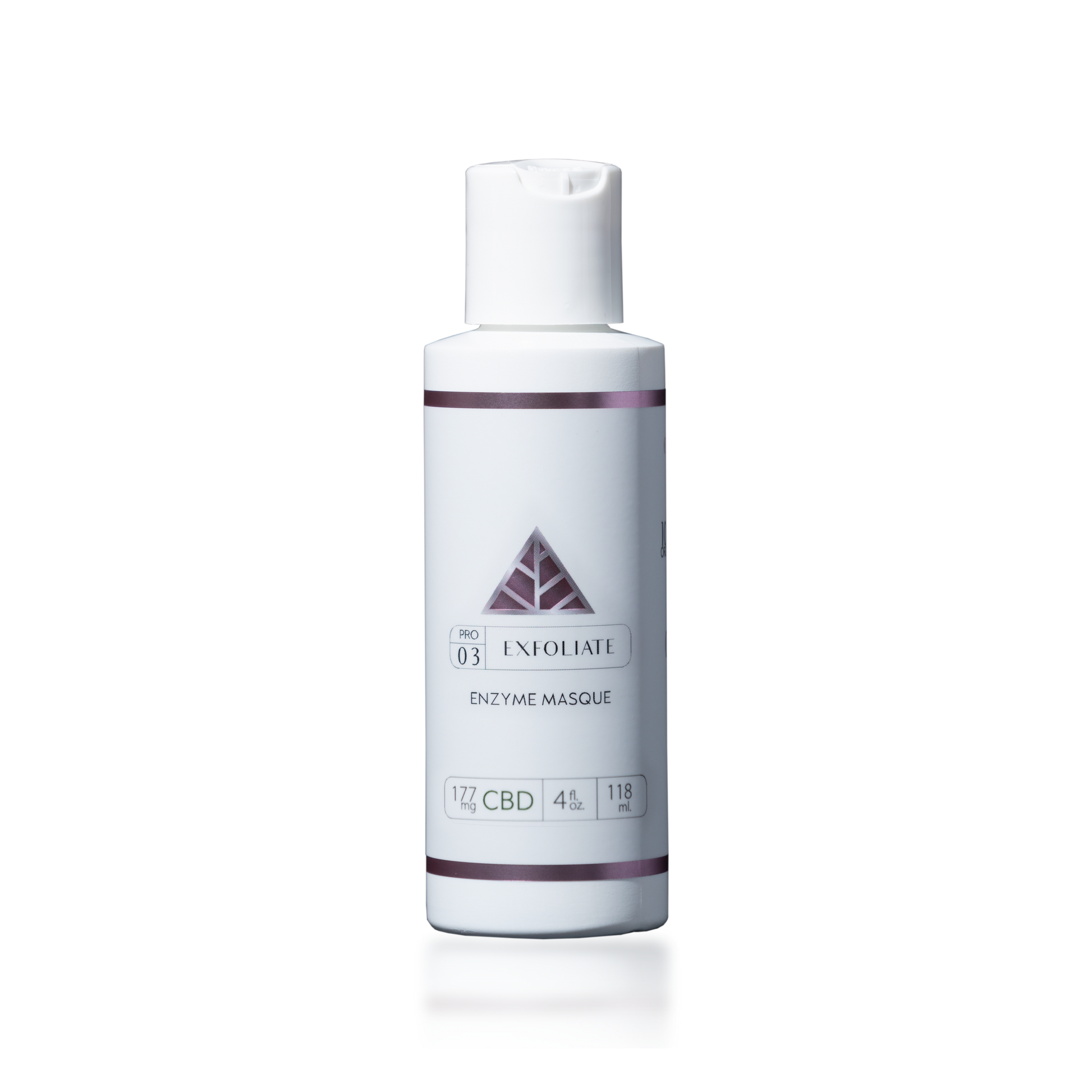 Color Up EXFOLIATE Enzyme Masque in 4 oz professional backbar size for esthetician enzymatic exfoliation treatments and spa facial protocols on transparent  background.