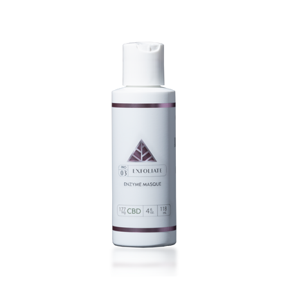 Color Up EXFOLIATE Enzyme Masque in 4 oz professional backbar size for esthetician enzymatic exfoliation treatments and spa facial protocols on transparent  background.