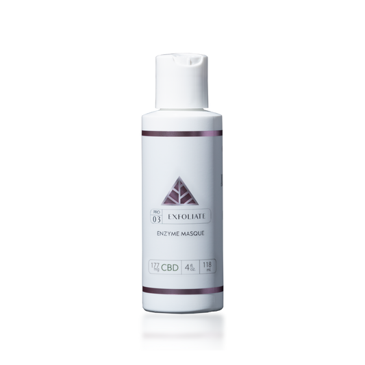 Color Up EXFOLIATE Enzyme Masque in 4 oz professional backbar size for esthetician enzymatic exfoliation treatments and spa facial protocols on transparent  background.