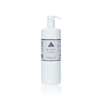 Color Up EXFOLIATE Enzyme Masque in 32 oz professional size for esthetician enzymatic exfoliation treatments and high-volume spa backbar use on transparent background.
