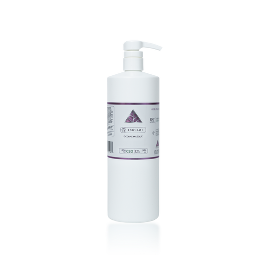 Color Up EXFOLIATE Enzyme Masque in 32 oz professional size for esthetician enzymatic exfoliation treatments and high-volume spa backbar use on transparent background.