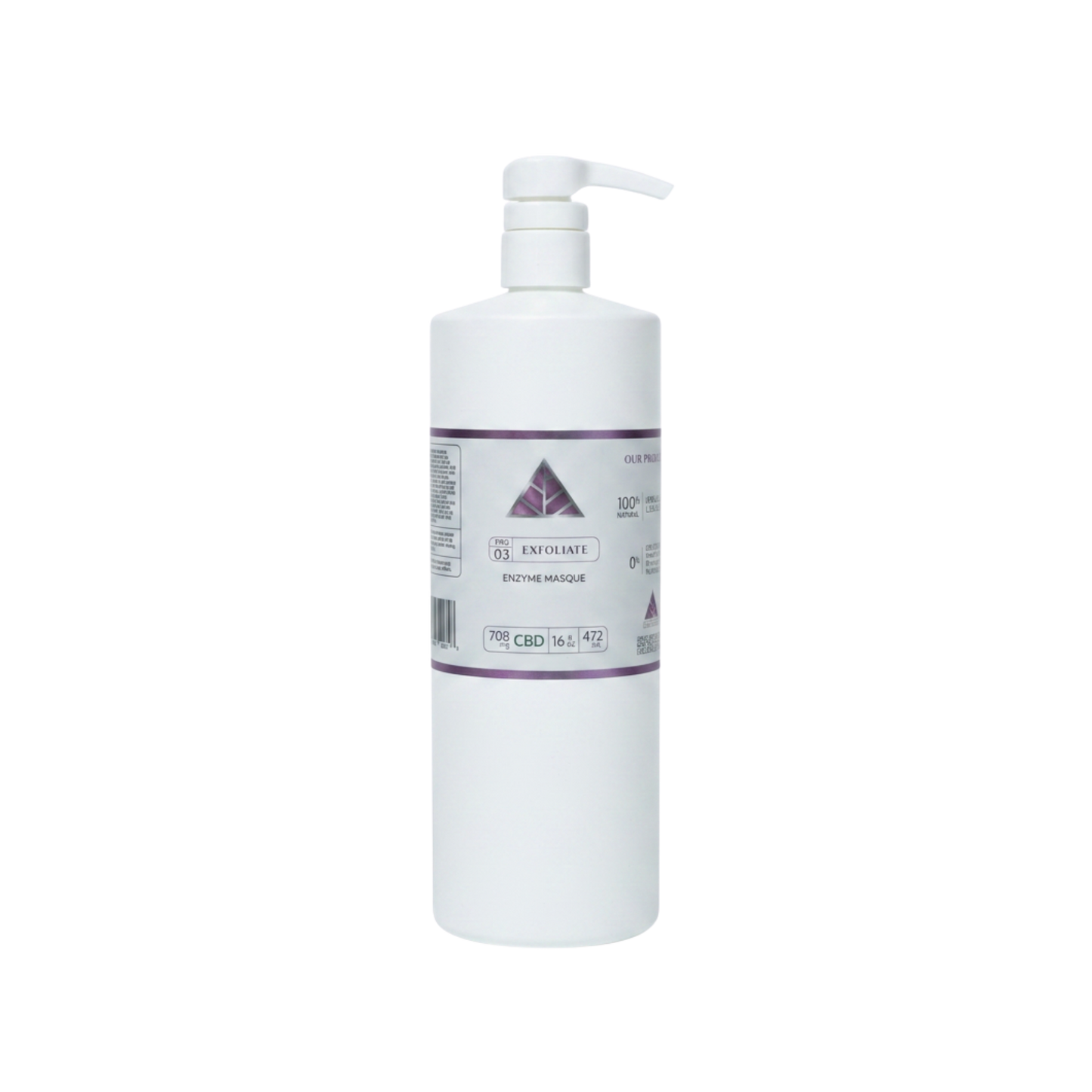 Color Up EXFOLIATE Enzyme Masque in 16 oz professional size for esthetician exfoliation treatments and spa backbar use on a transparent background.
