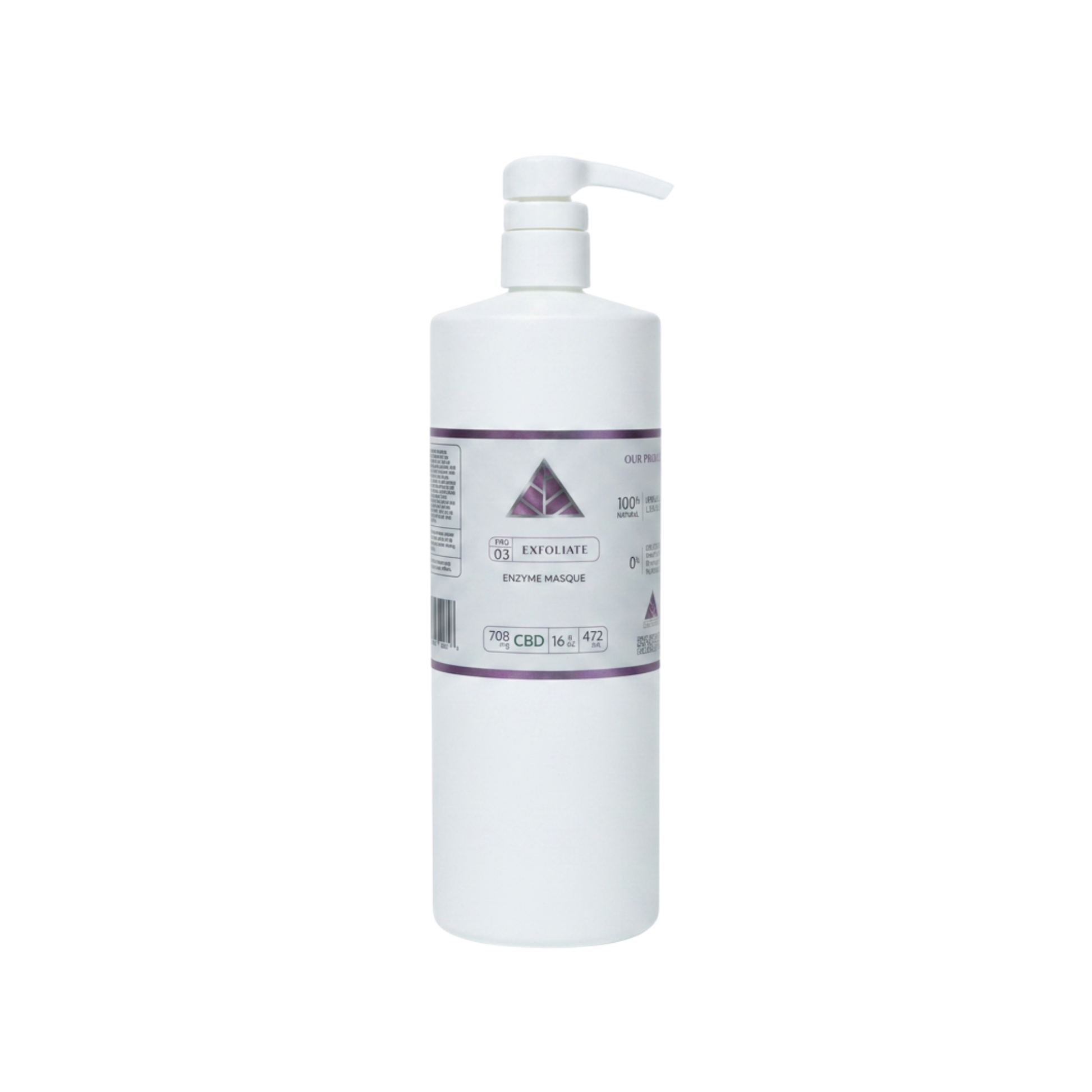 Color Up EXFOLIATE Enzyme Masque in 16 oz professional size for esthetician exfoliation treatments and spa backbar use on a transparent background.