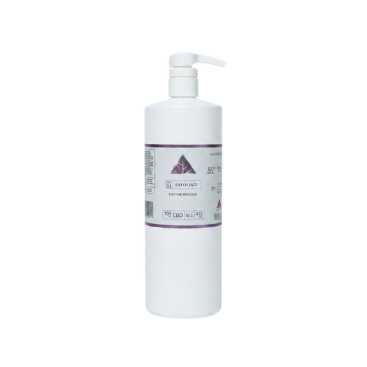 Color Up EXFOLIATE Enzyme Masque in 16 oz professional size for esthetician exfoliation treatments and spa backbar use on a transparent background.
