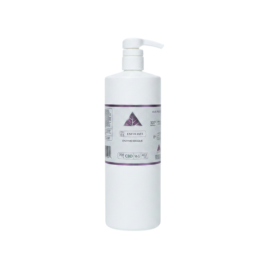 Color Up EXFOLIATE Enzyme Masque in 16 oz professional size for esthetician exfoliation treatments and spa backbar use on white backround.