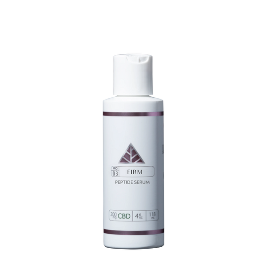 Color Up FIRM Peptide Serum in 4 oz professional backbar size for firming facial treatments and esthetician protocols on transparent background.