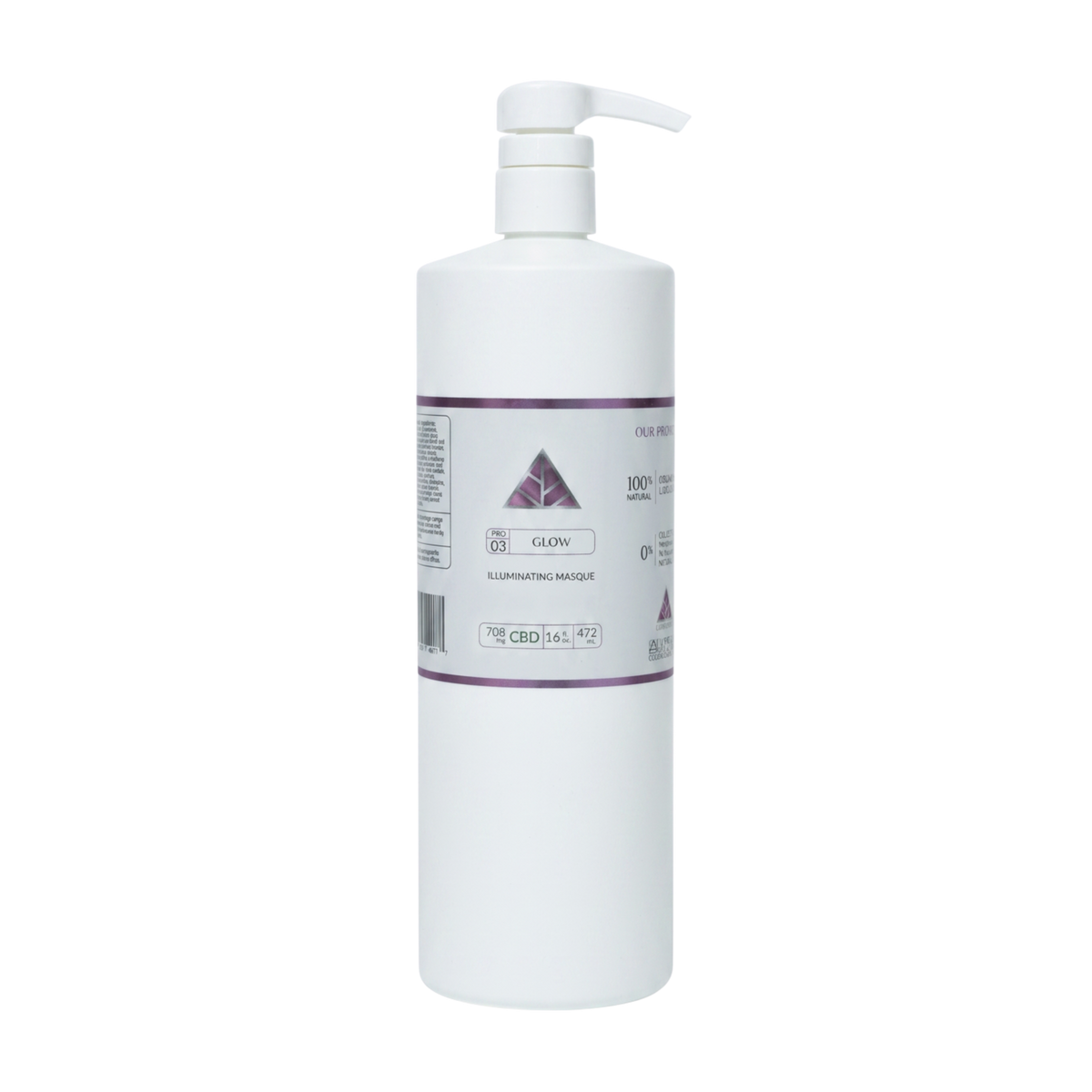 Color Up GLOW Illuminating Masque, 16 oz professional backbar size, on a transparent background.
