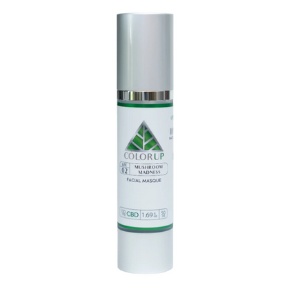 Mushroom Mask - 150mg - 1.69oz (Fungal Intel) Color Up label in tall bottle with silver top.