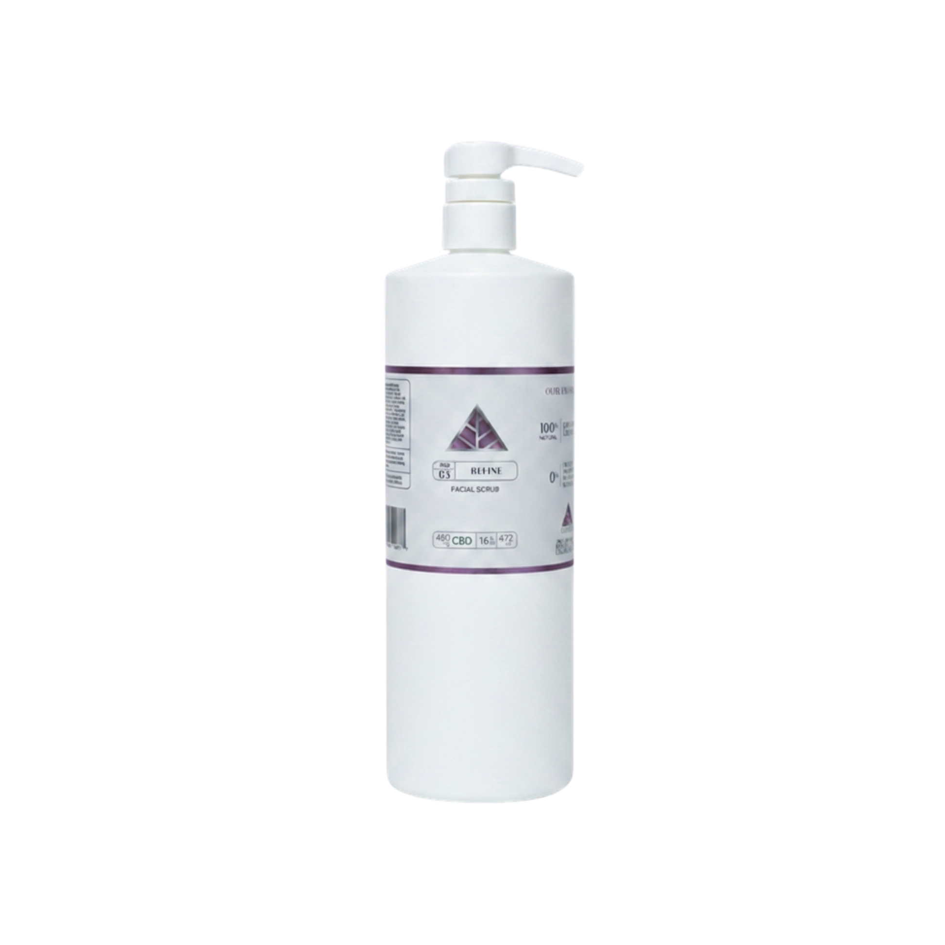 Color Up REFINE Facial Scrub in 16 oz professional backbar size for exfoliating facial treatments and spa use on transparent background.