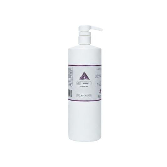 Color Up REFINE Facial Scrub in 16 oz professional backbar size for exfoliating facial treatments and spa use on transparent background.