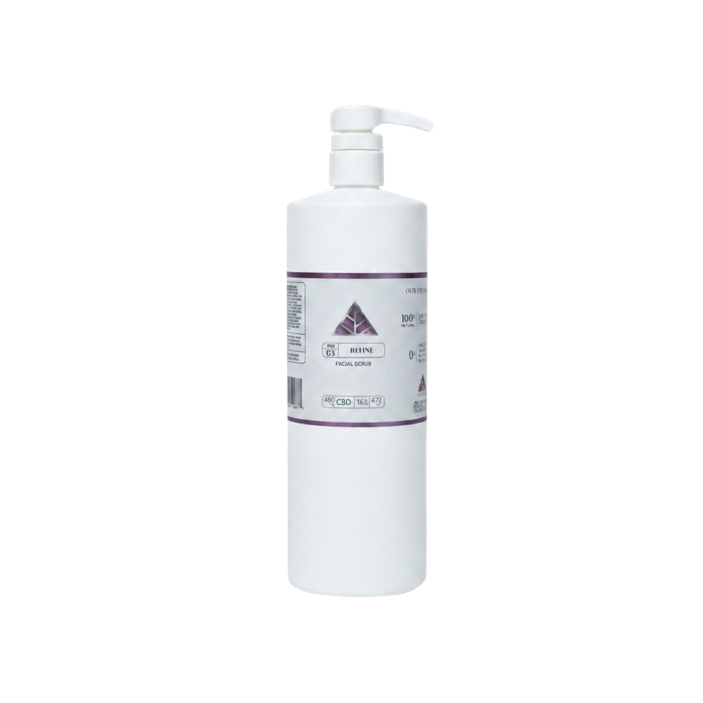 Color Up REFINE Facial Scrub in 16 oz professional backbar size for exfoliating facial treatments and spa use on white background.