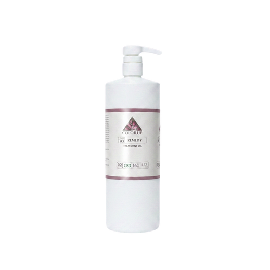 Color Up REMEDY Treatment Oil in 16 oz backbar size for professional facial treatments and treatment room use on transparent background.