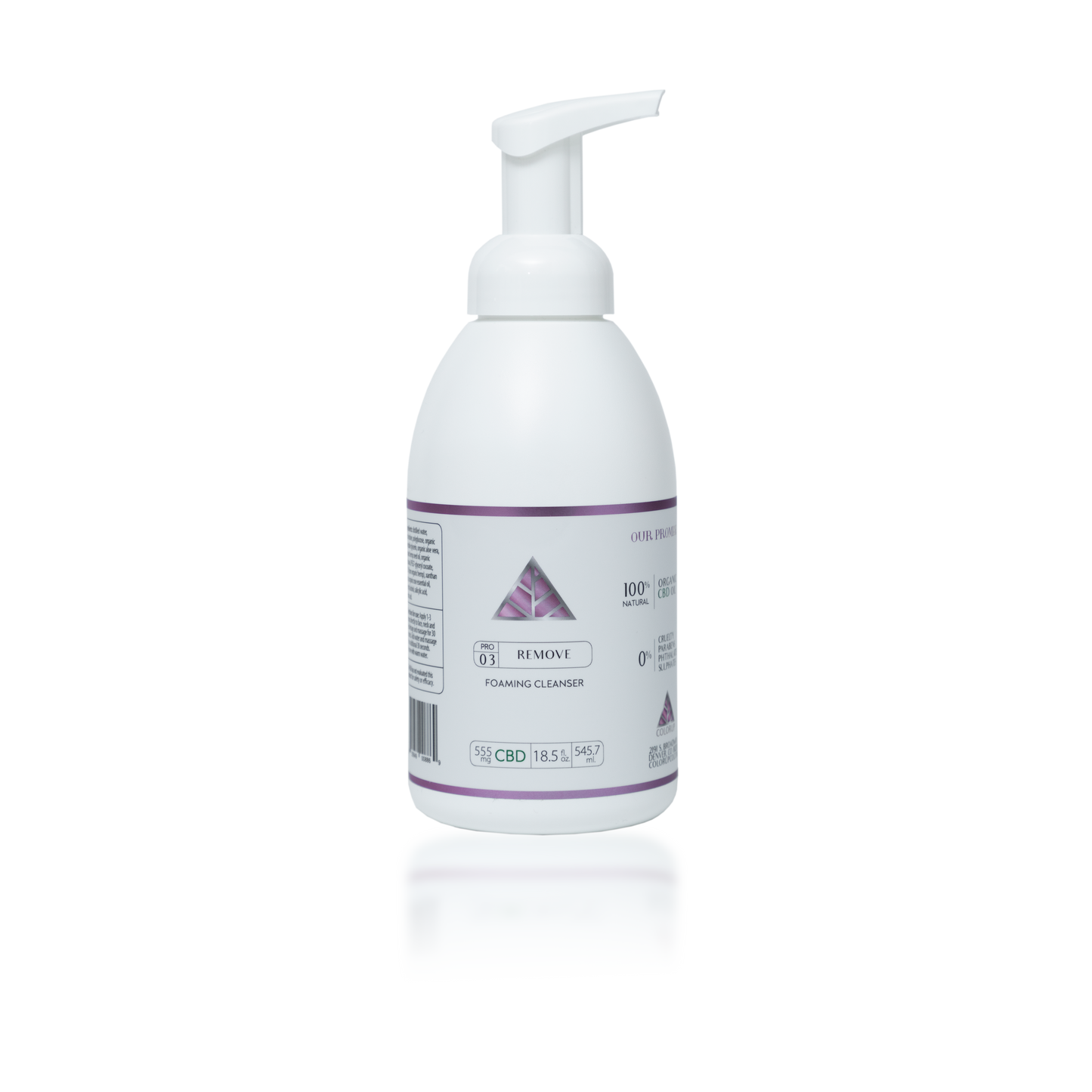 Color Up REMOVE Foaming Cleanser in 18.5 oz professional backbar size for spa facial cleansing protocols on transparent background.