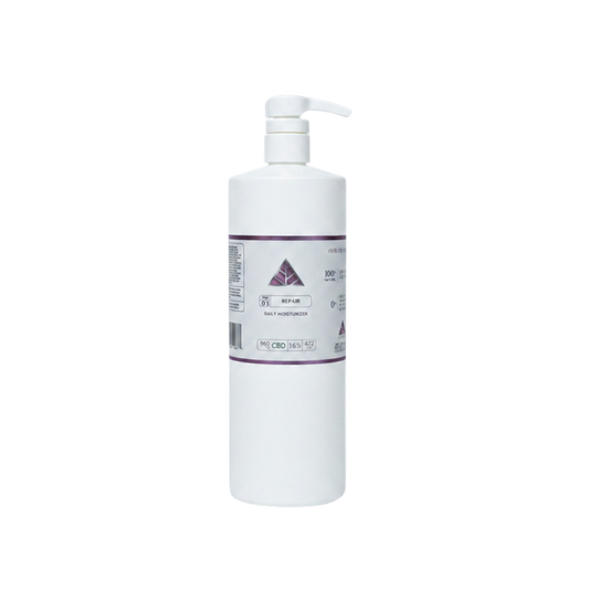 Color Up REPAIR Daily Moisturizer in 16 oz backbar size for professional facial protocols and treatment room hydration on transparent background.