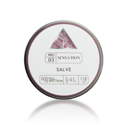 Salve container labeled 'Pro 03 Sensation Salve' on a transparent background