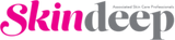 Logo of 'Skindeep' with pink and gray text on a white background