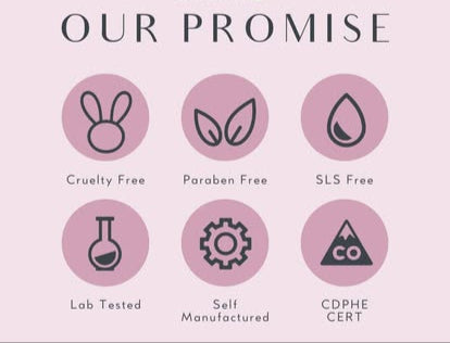 ColorUp brand promise with icons and text on a pink background