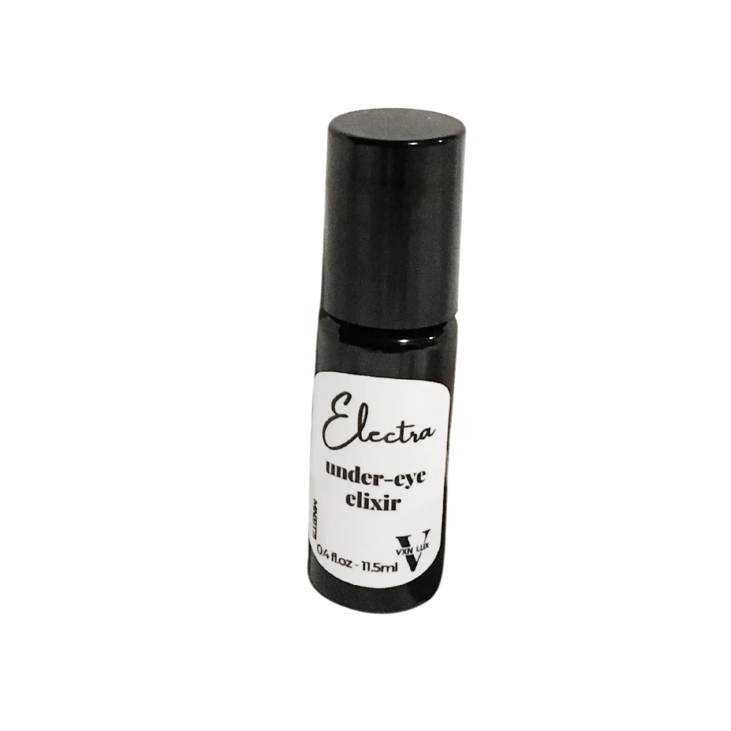 Electra Under-Eye Elixir with niacinamide, green tea extract, and caffeine for refreshed under-eye skincare.
