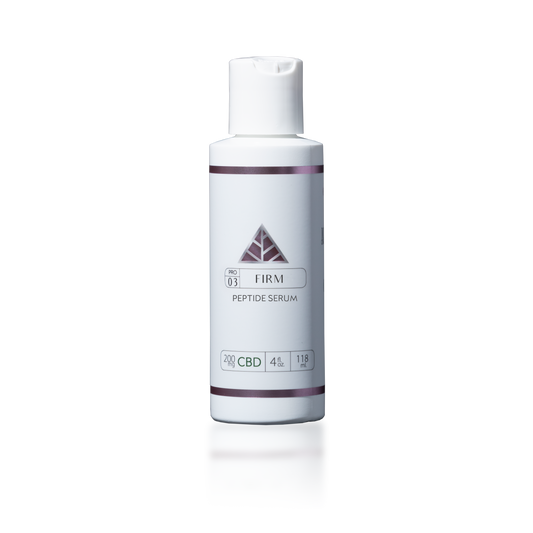 Color Up FIRM Peptide Serum in 4 oz professional backbar size for firming facial treatments and esthetician protocols on transparent background.