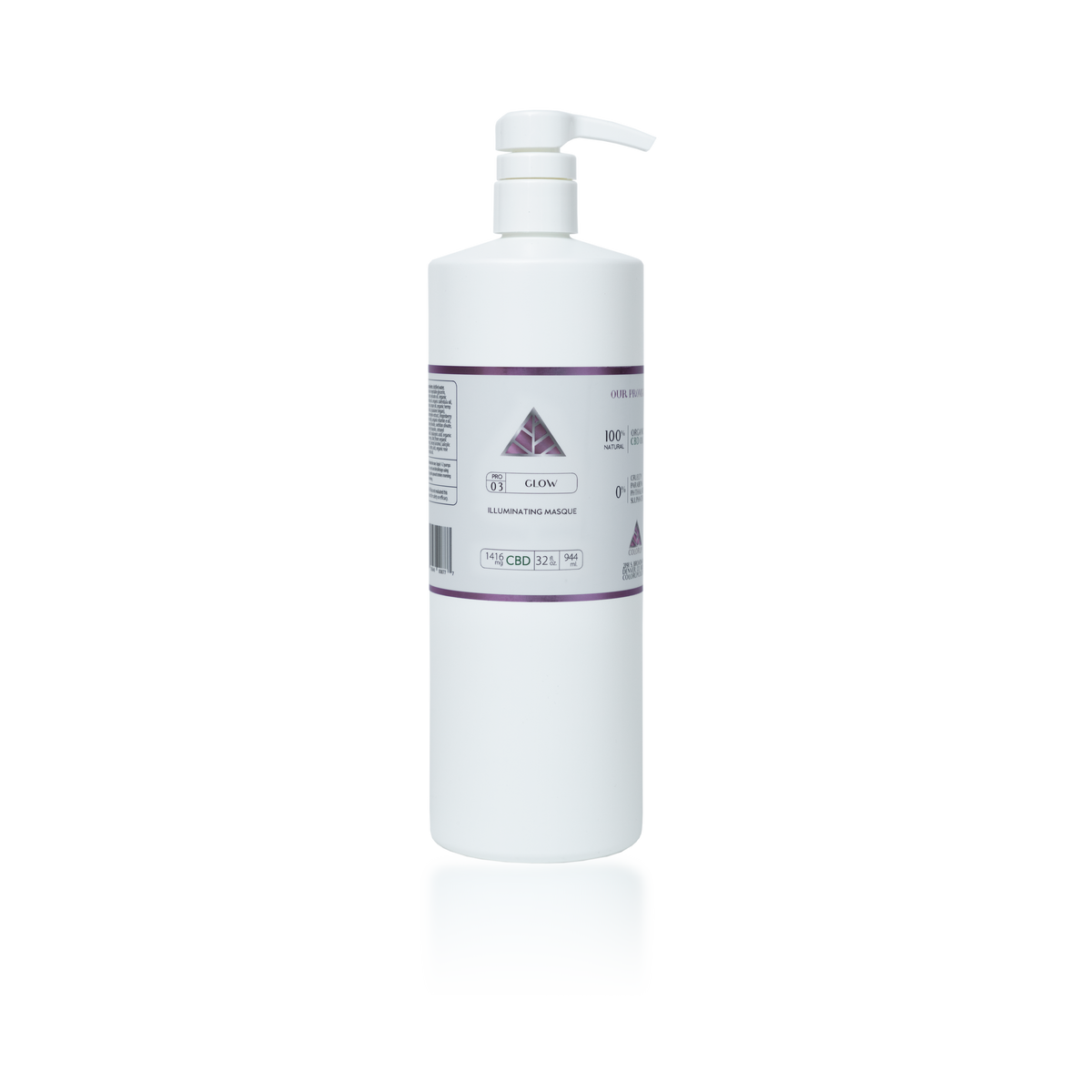 Color Up GLOW Illuminating Masque, 32 oz professional backbar size, on a transparent background.