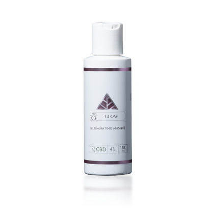 Color Up GLOW Illuminating Masque backbar product bottle for professional brightening facial treatments and spa protocols on transparent background.
