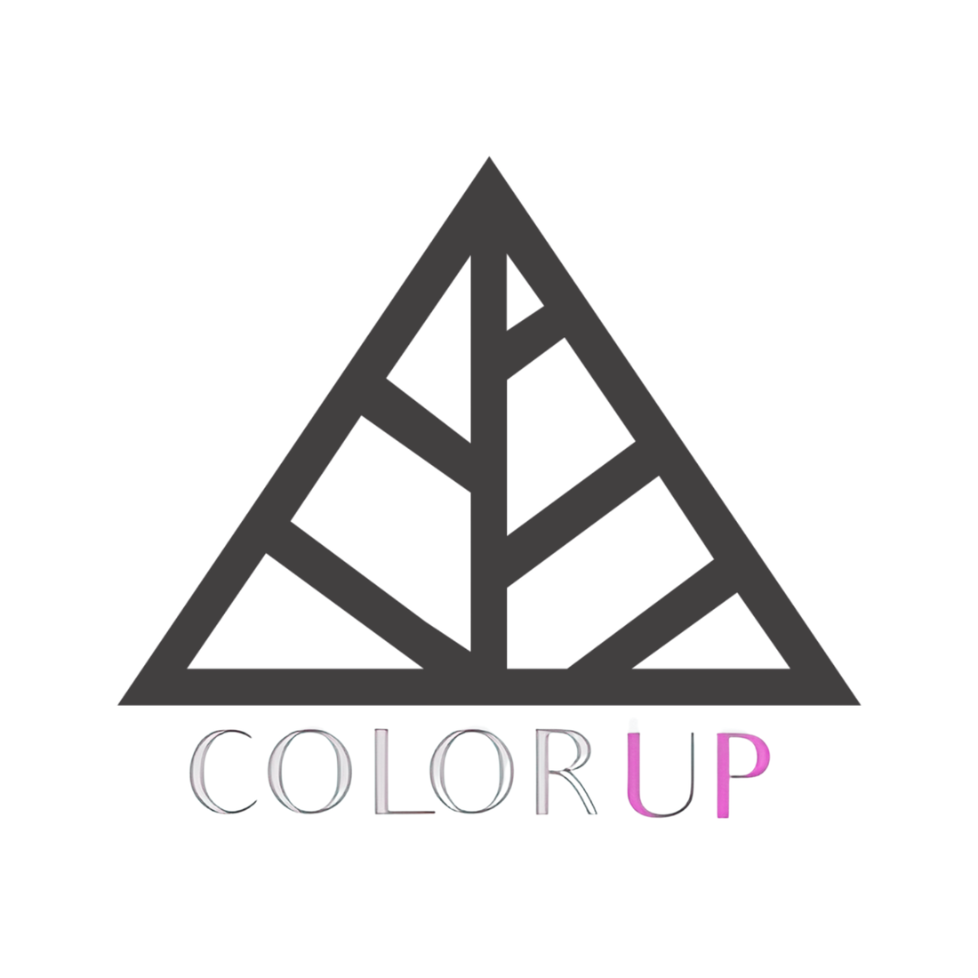 Logo of 'Color Up' with a geometric design on a white background