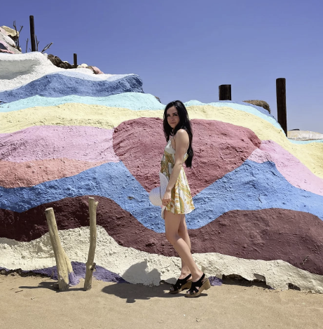 Amber White-Benzel at an outdoor art installation